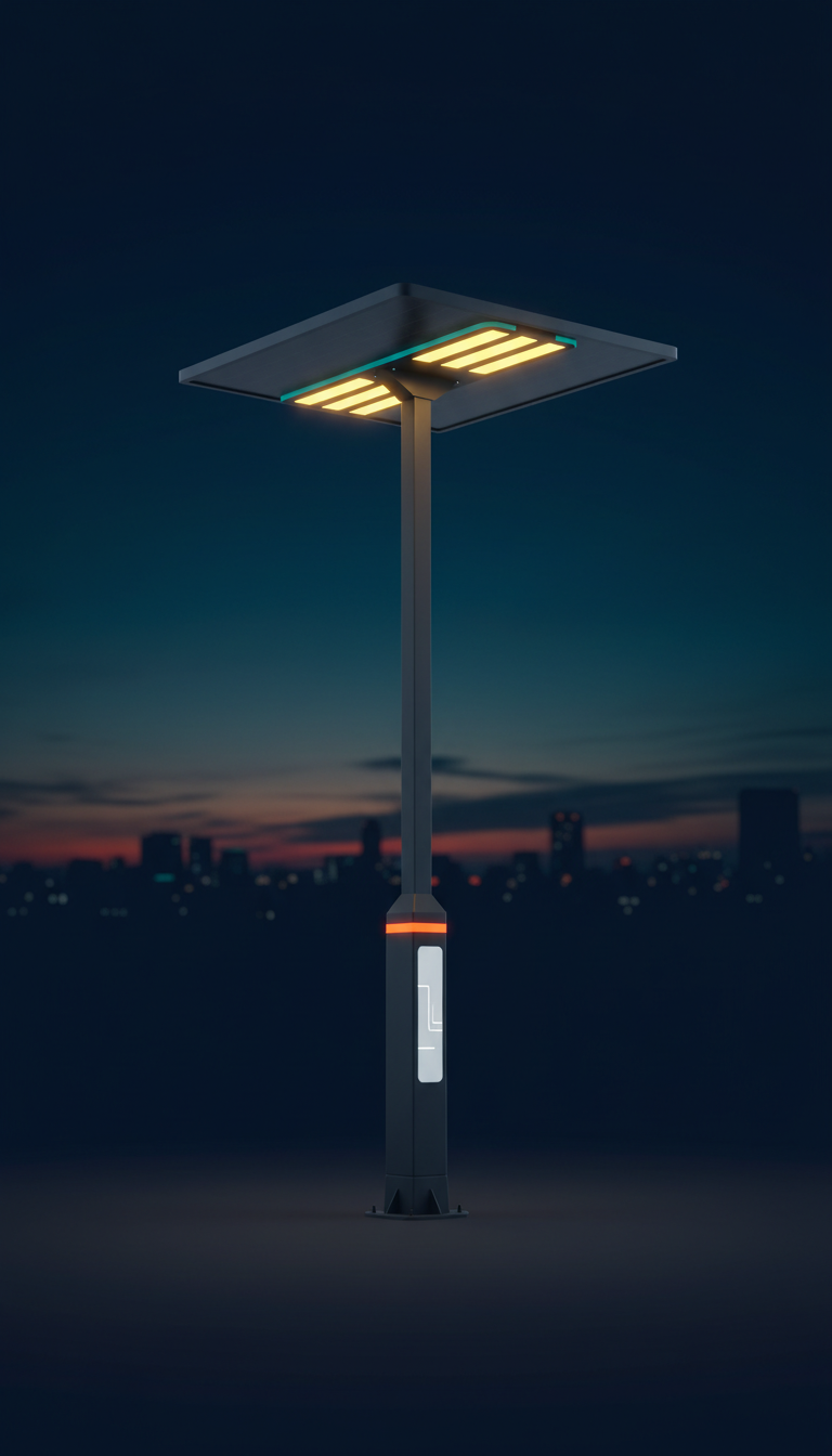 Urban solar street light with aluminum pole