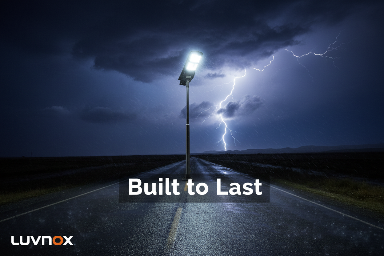 LUVNOX Solar Street Light staying on during lightning storm